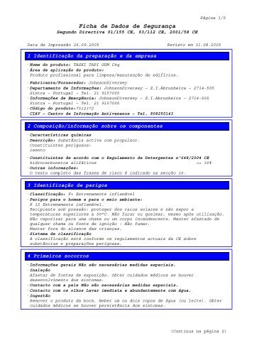 Ficha de Dados de SeguranÃ§a - Vindimar