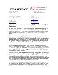 Applied Dynamics International Launches the AMD Opteron ... - ADI