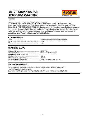 jotun grunning for sperring/isolering - Jotunproff