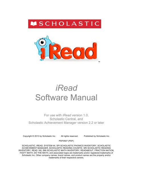 iRead - Scholastic Education Product Support