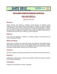 SYLLABUS FOR MATERIALS SCIENCE (XE: SECTION C)