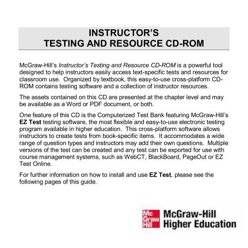 EZ Test 6.2 Quick Start Guide.pdf - MHHE.com