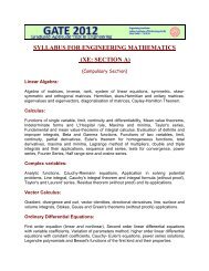 SYLLABUS FOR ENGINEERING MATHEMATICS (XE: SECTION A)