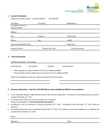 Registration Form - Newmarket Chamber of Commerce