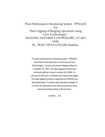 Plant Performance Monitoring System - PPM-603 For Data Logging ...