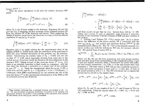 Bjorken Sum Rule and Deep Inelastic Scattering on Polarized ... - JINR