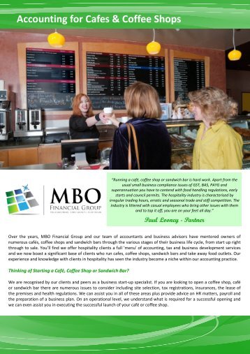 Accounting for Cafes Coffee Shops.pub - MBO Accountants