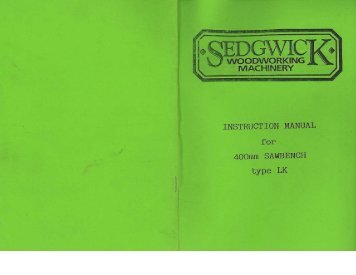 sedgwick - lk saw - Maginn Machinery