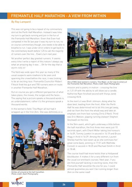 December 2011 Newsletter - West Australian Marathon Club