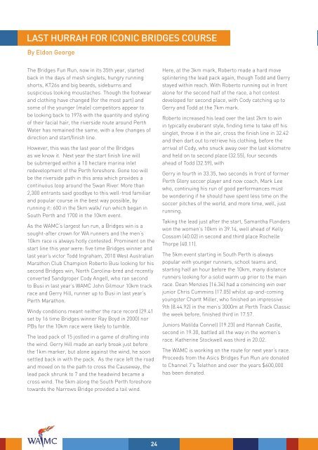 May 2011 Newsletter - West Australian Marathon Club