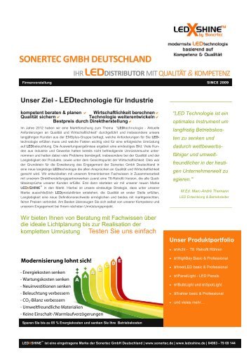 SONERTEC GMBH DEUTSCHLAND der LEDDISTRIBUTOR.DE Großhandel für LED-Lichtsysteme