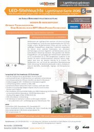 LED Stehleuchte ST.LIGHTSTAND up&down Serie 2015 - hochmodern und vollautomatisch gesteuerte LED Stehleuchte 96W 