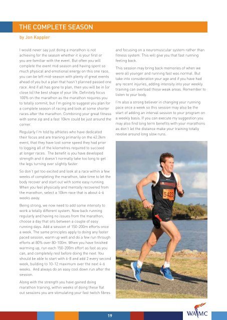 NEWSLETTER - West Australian Marathon Club