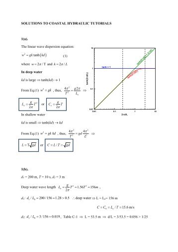 The linear wave dispersion equation: (1)