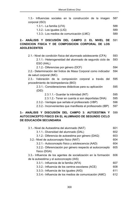 TOMO V FORMACIÓN DEL PROFESORADO IMAGEN CORPORAL, AUTOESTIMA Y AUTOCONCEPTO