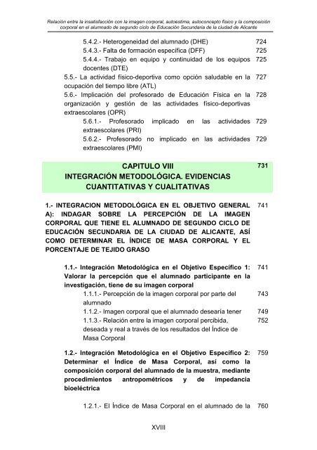 TOMO V FORMACIÓN DEL PROFESORADO IMAGEN CORPORAL, AUTOESTIMA Y AUTOCONCEPTO