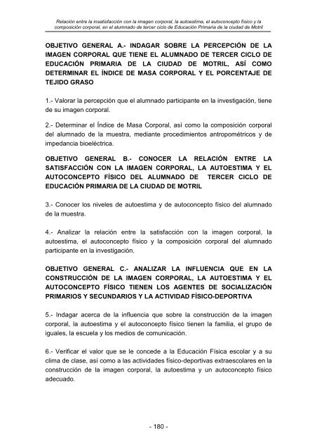 TOMO V FORMACIÓN DEL PROFESORADO IMAGEN CORPORAL, AUTOESTIMA Y AUTOCONCEPTO