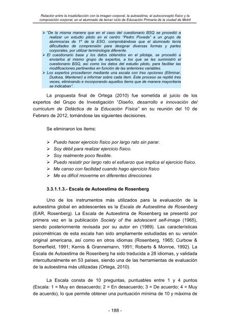 TOMO V FORMACIÓN DEL PROFESORADO IMAGEN CORPORAL, AUTOESTIMA Y AUTOCONCEPTO