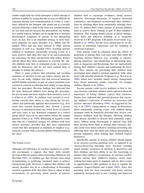 The Role of Emotion Regulation in the Treatment of Child Anxiety ...