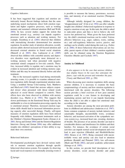 The Role of Emotion Regulation in the Treatment of Child Anxiety ...