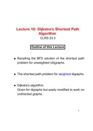 Lecture 10: Dijkstra's Shortest Path Algorithm