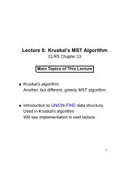 Lecture 8: Kruskal's MST Algorithm