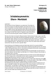 Schädelasymmetrie: Eltern- Merkblatt - Dr. Biedermann