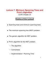Lecture 7: Minimum Spanning Trees and Prim's Algorithm