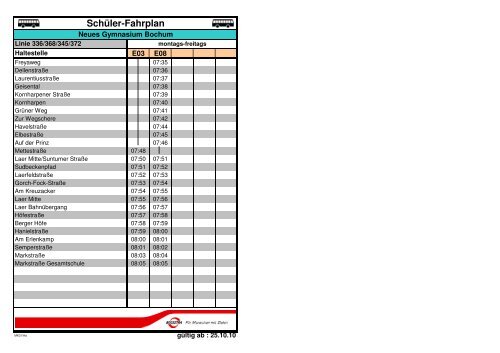 SchÃ¼ler-Fahrplan - Neues Gymnasium Bochum