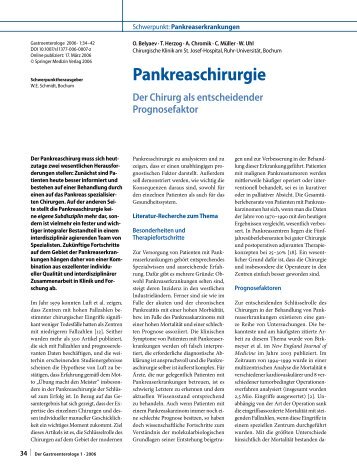 Pankreaschirurgie - Chirurgische Klinik St. Josef-Hospital Bochum