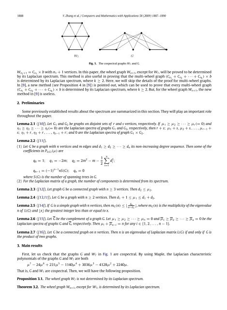 Which wheel graphs are determined by their Laplacian ... - UPRM