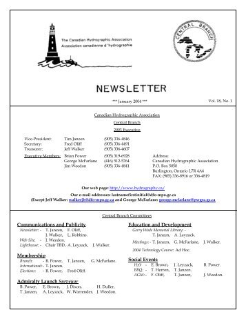 January Vol.18,No.1 - l'Association canadienne d'hydrographie