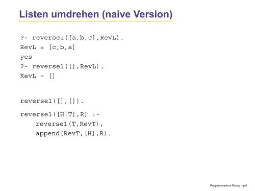 Mehr Listen und noch ein bisschen Arithmetik - Learn Prolog Now!