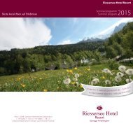 Urlaubspauschalen Sommer 2015 Riessersee Hotel Resort