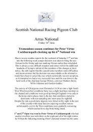 Scottish National Racing Pigeon Club Arras National