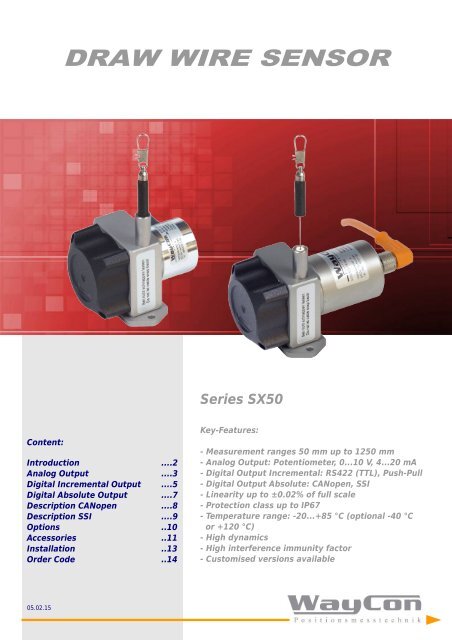 DRAW WIRE SENSOR SX50