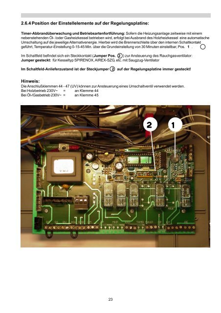 und Betriebsanweisung GASOGEN AIREX SZG Holz-Vergaser