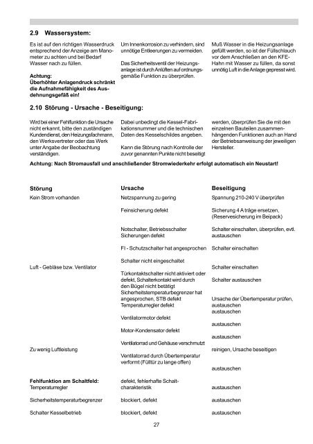 und Betriebsanweisung GASOGEN AIREX SZG Holz-Vergaser