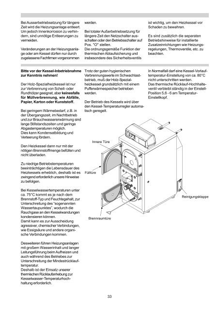 und Betriebsanweisung GASOGEN AIREX SZG Holz-Vergaser