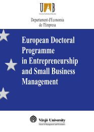 European Doctoral Programe in Entrepreneurship... - O DGE