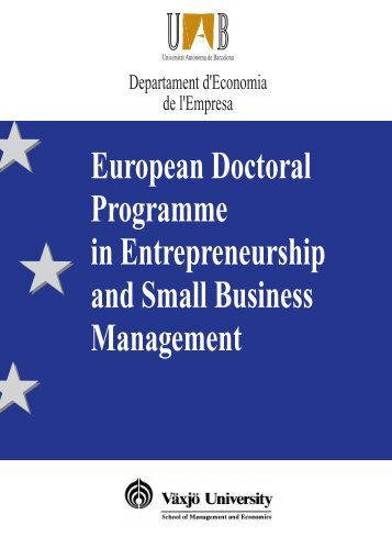 European Doctoral Programe in Entrepreneurship... - O DGE