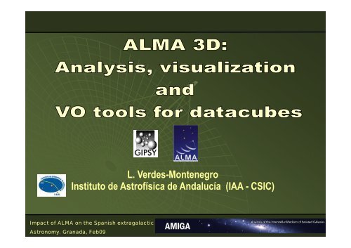 ALMA 3D: Analysis, visualization and VO tools for datacubes
