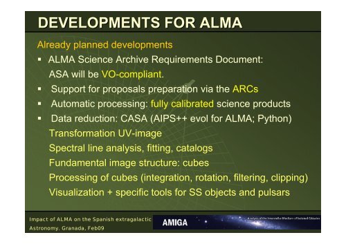 ALMA 3D: Analysis, visualization and VO tools for datacubes