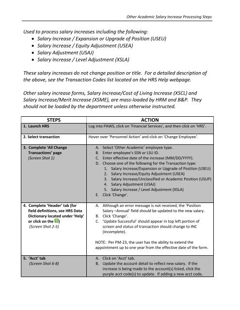 Salary Increase Expansion Or Upgrade Of Position Useu