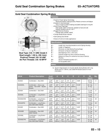 Gold Seal Combination Spring Brakes 03 ... - CBS Parts Ltd.