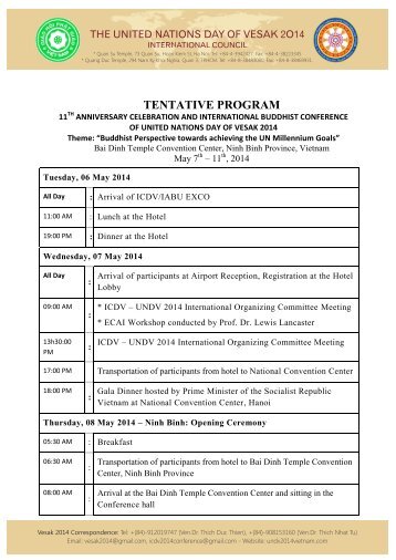 TENTATIVE PROGRAM