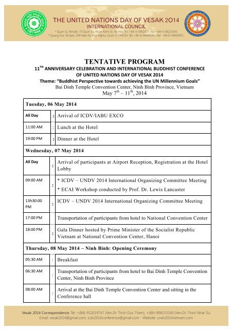 TENTATIVE PROGRAM