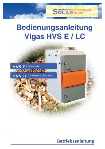 Bedienungsanleitung Vigas HVS E / LC - Solarheizungsshop GmbH