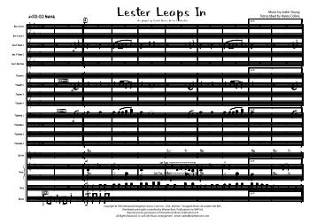 Lester Leaps In Published Score - Lush Life Music