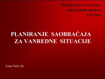 6. Planiranje saobracaja za vanredne situacije